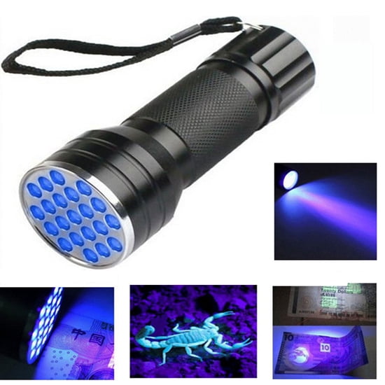 UV ultra violet 21 LED lampe de poche Mini blacklight aluminium Torch Light U3